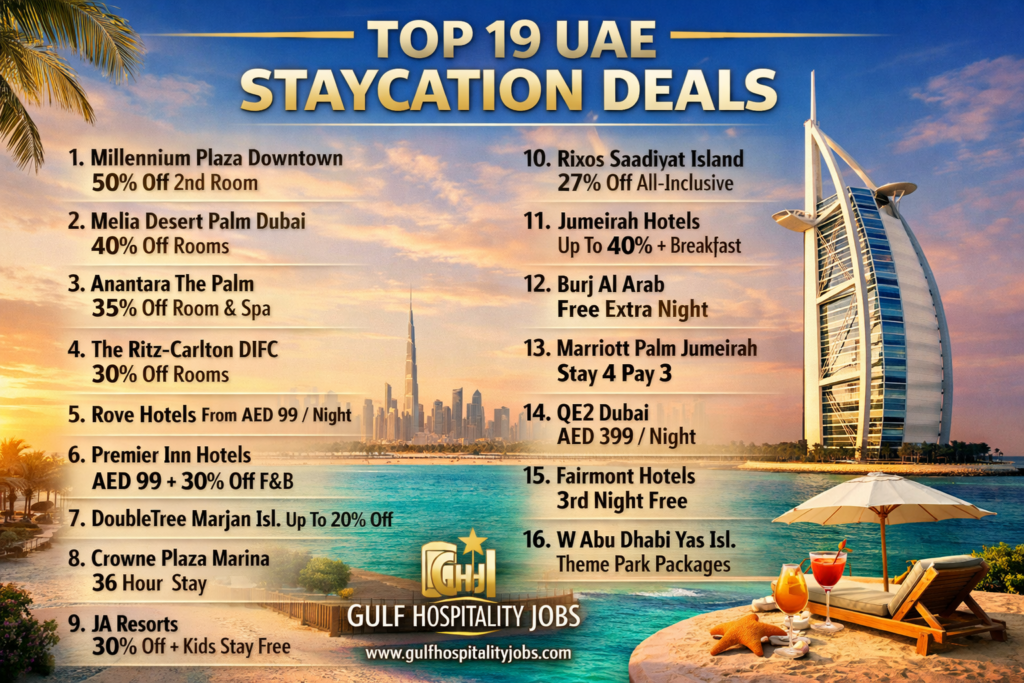 Amazing UAE Staycation Deals in 2026 - UAE Best 19 staycation Deals - Book Now
